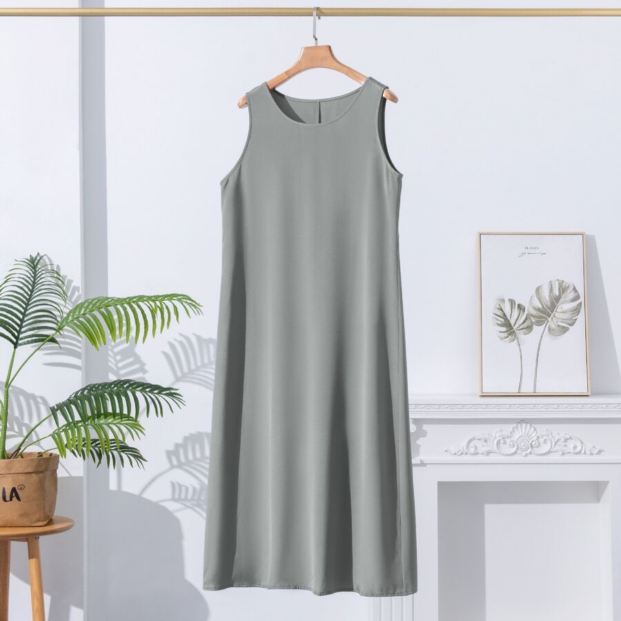 Seidenes ärmelloses Midikleid view 8