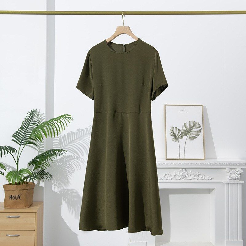 Seiden Midi Kleid mit Kurzarm view 6