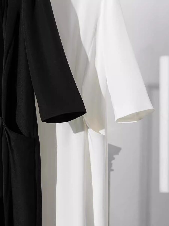 Silk Solid Three-Quarter Sleeve Office Dress view 3
