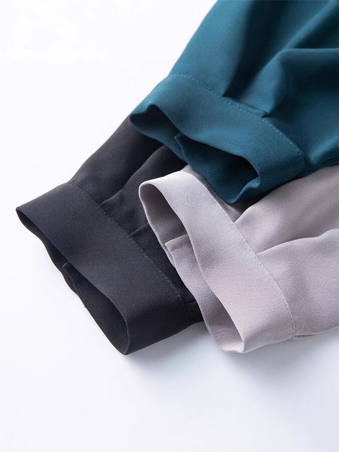 Silk A-Line Dress Long Sleeve Office view 3
