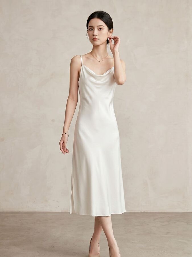 Silk Satin Slip Dress Sleeveless