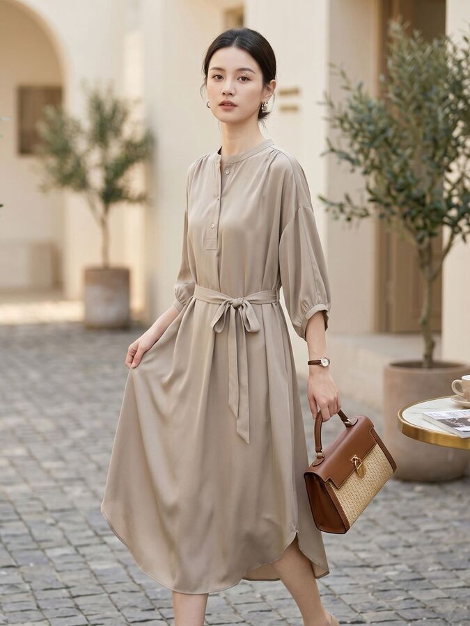 Robe en soie sept manches bureau view 3
