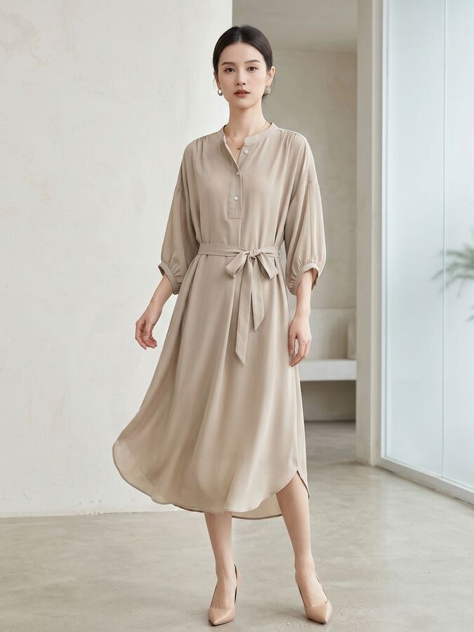 Robe en soie sept manches bureau view 4