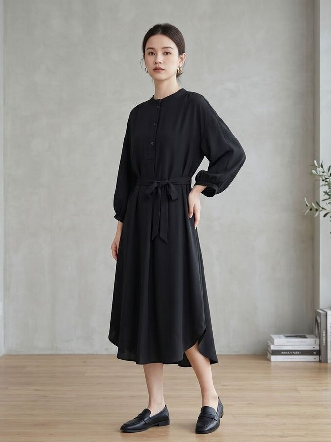 Robe en soie sept manches bureau view 5