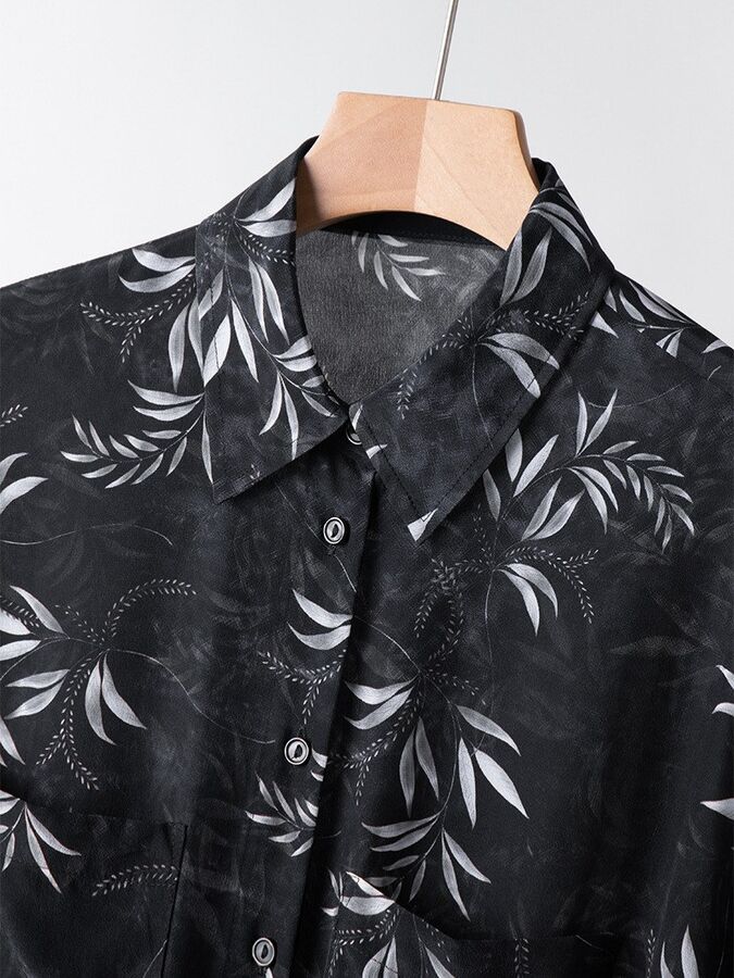 Silk Floral Dress Seven Sleeve Office view 3