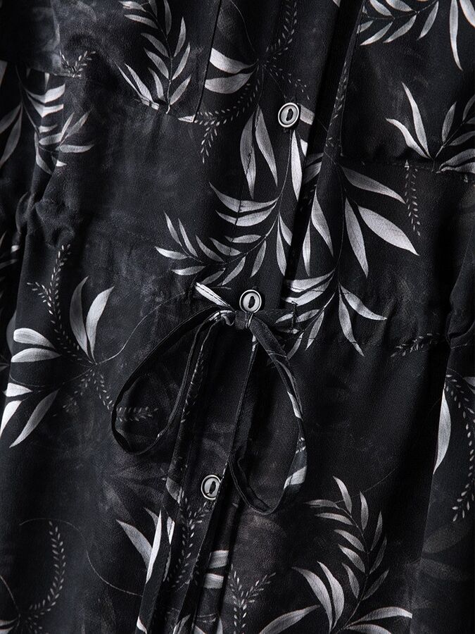 Silk Floral Dress Seven Sleeve Office view 4