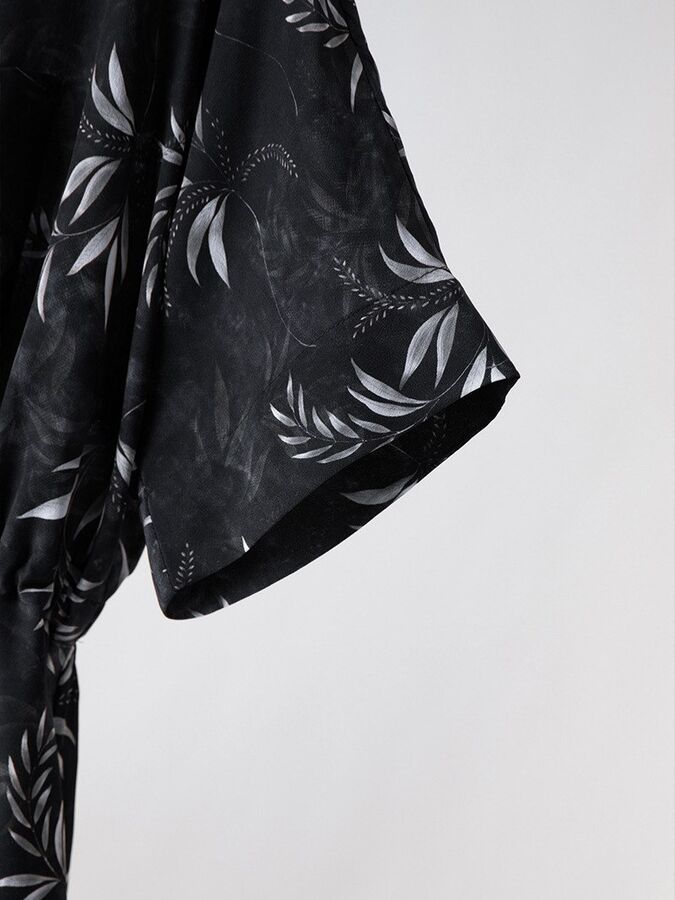 Silk Floral Dress Seven Sleeve Office view 5