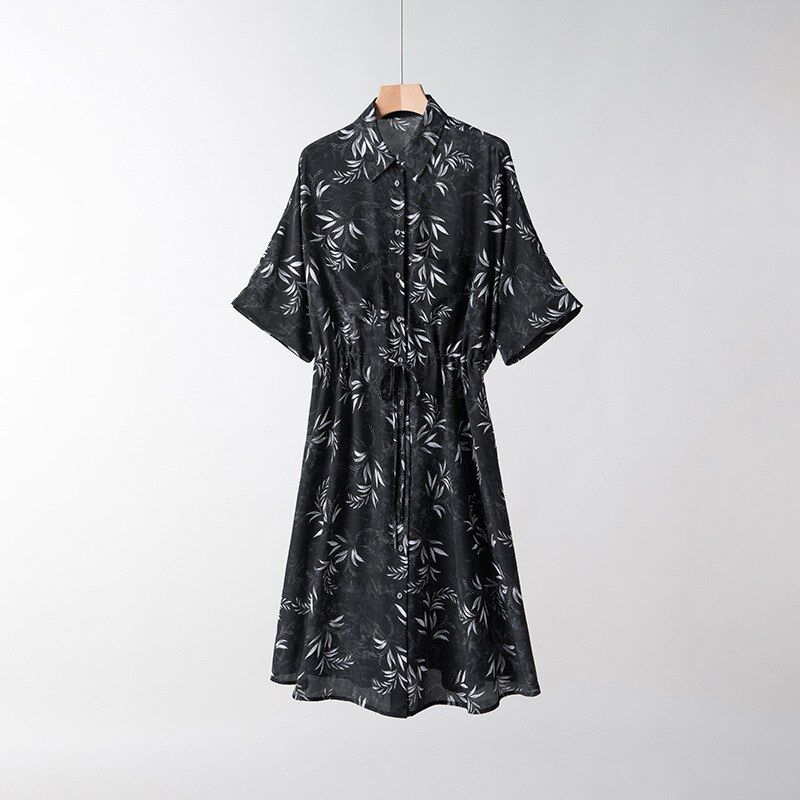 Silk Floral Dress Seven Sleeve Office view 6