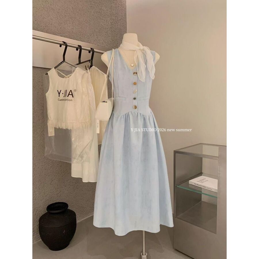 Vestido colete sem mangas francês view 6