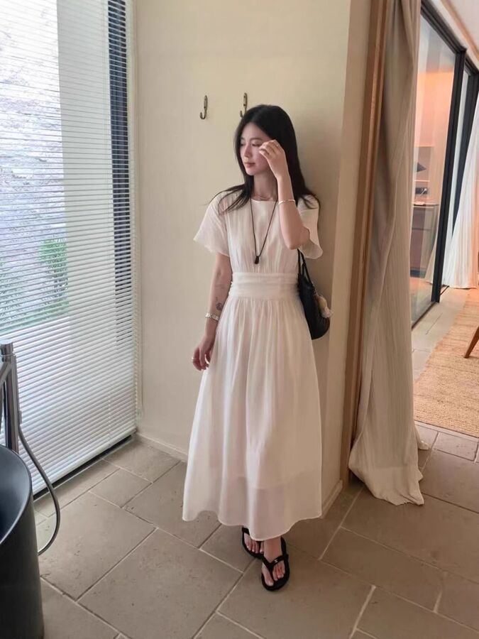 Korean Solid Long Dress