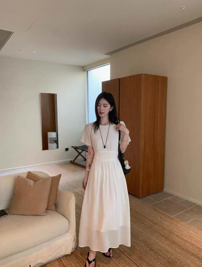 Vestido Largo Sólido Coreano view 3
