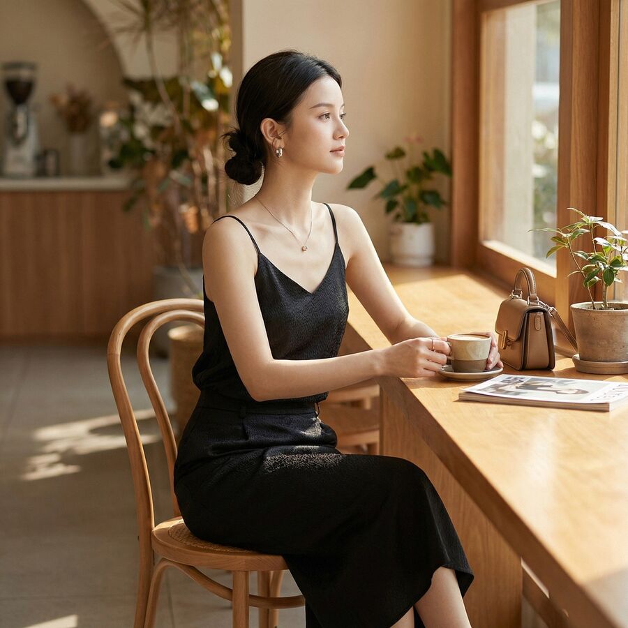 Silk Cami Top and Skirt Set view 11