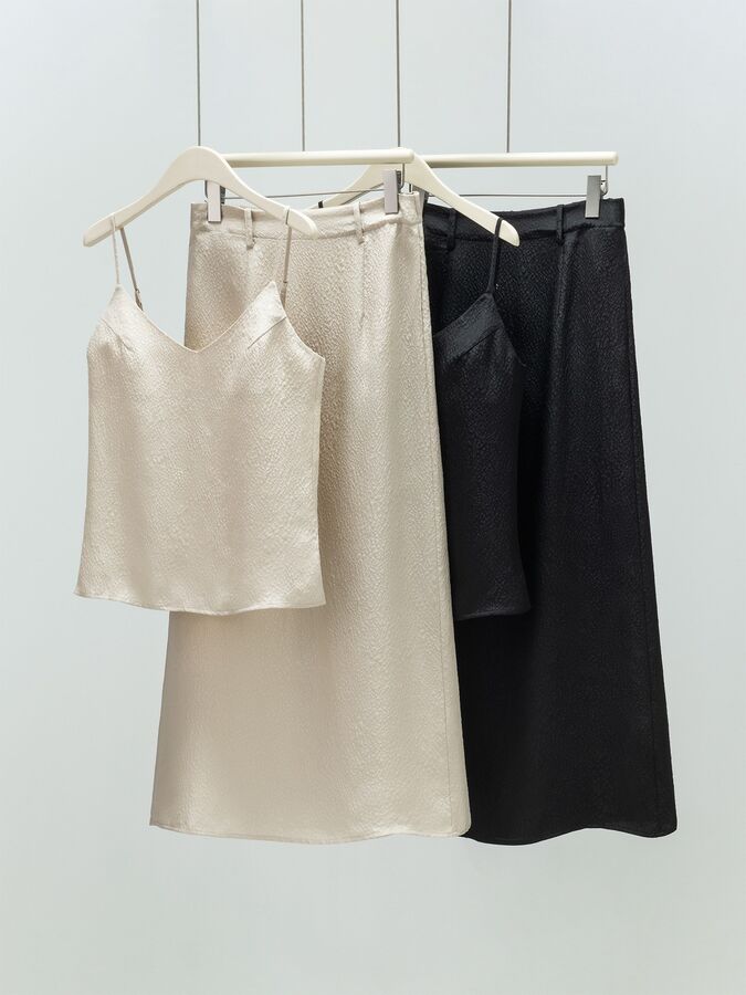 Silk Cami Top and Skirt Set view 5