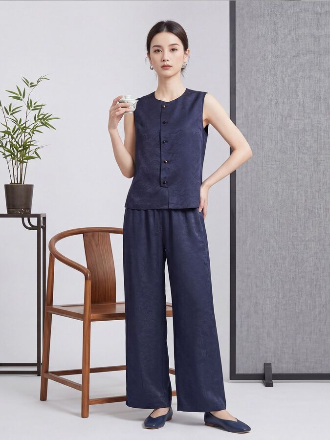 Silk Vest and Pants Set view 2