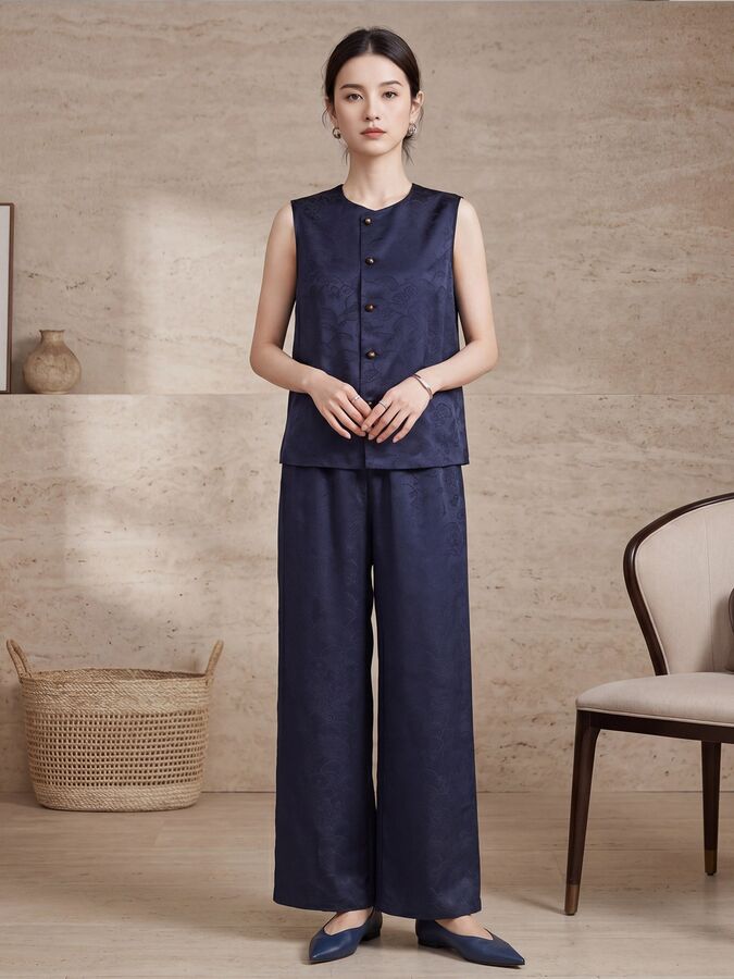 Silk Vest and Pants Set view 3