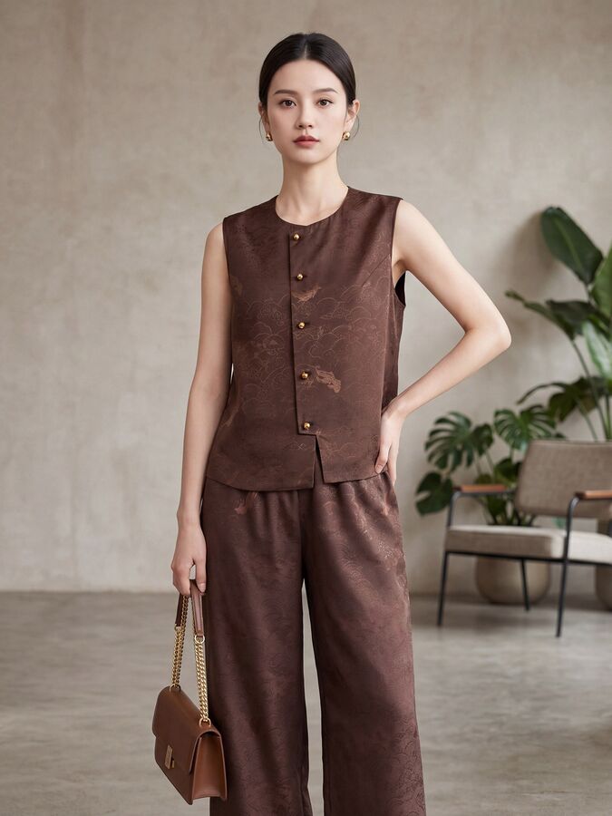 Silk Vest and Pants Set view 5