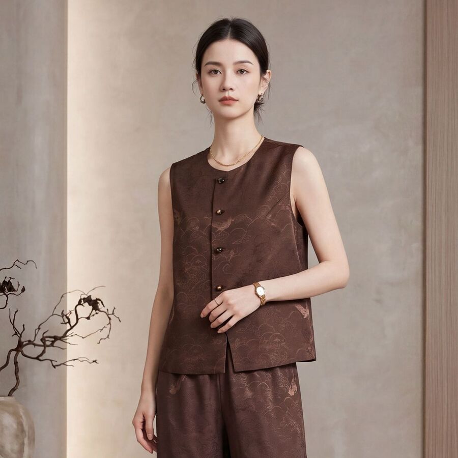 Silk Vest and Pants Set view 7