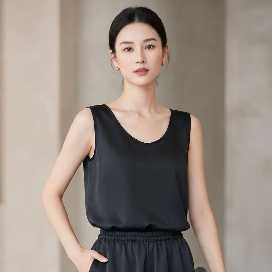 Silk Sleeveless Pajama Set view 7