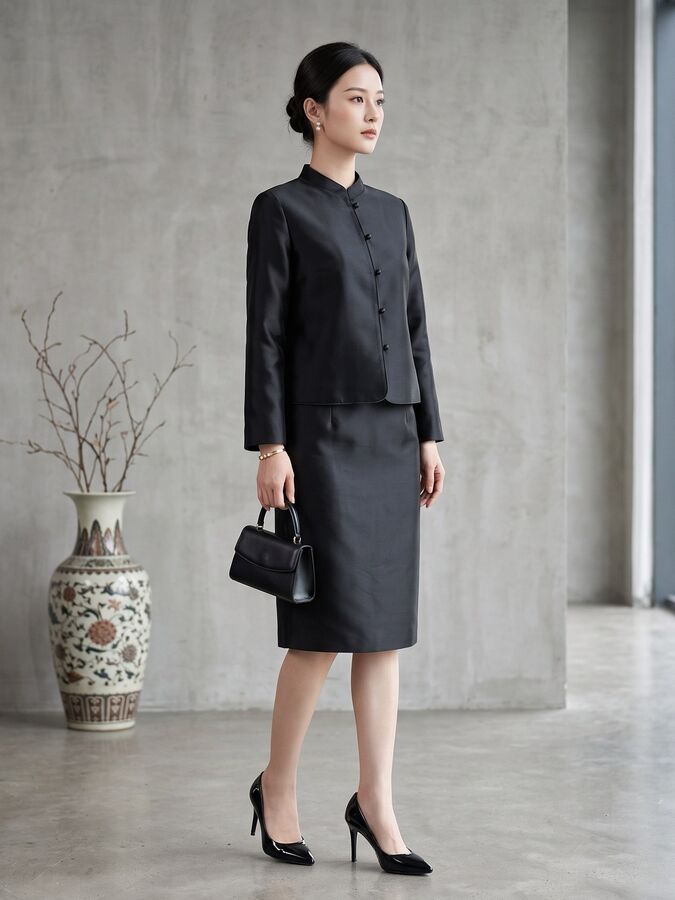 Solid Silk Long Sleeve Jacket view 4