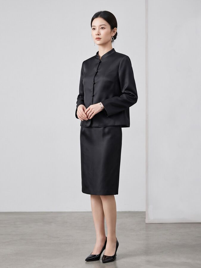 Solid Silk Long Sleeve Jacket view 5