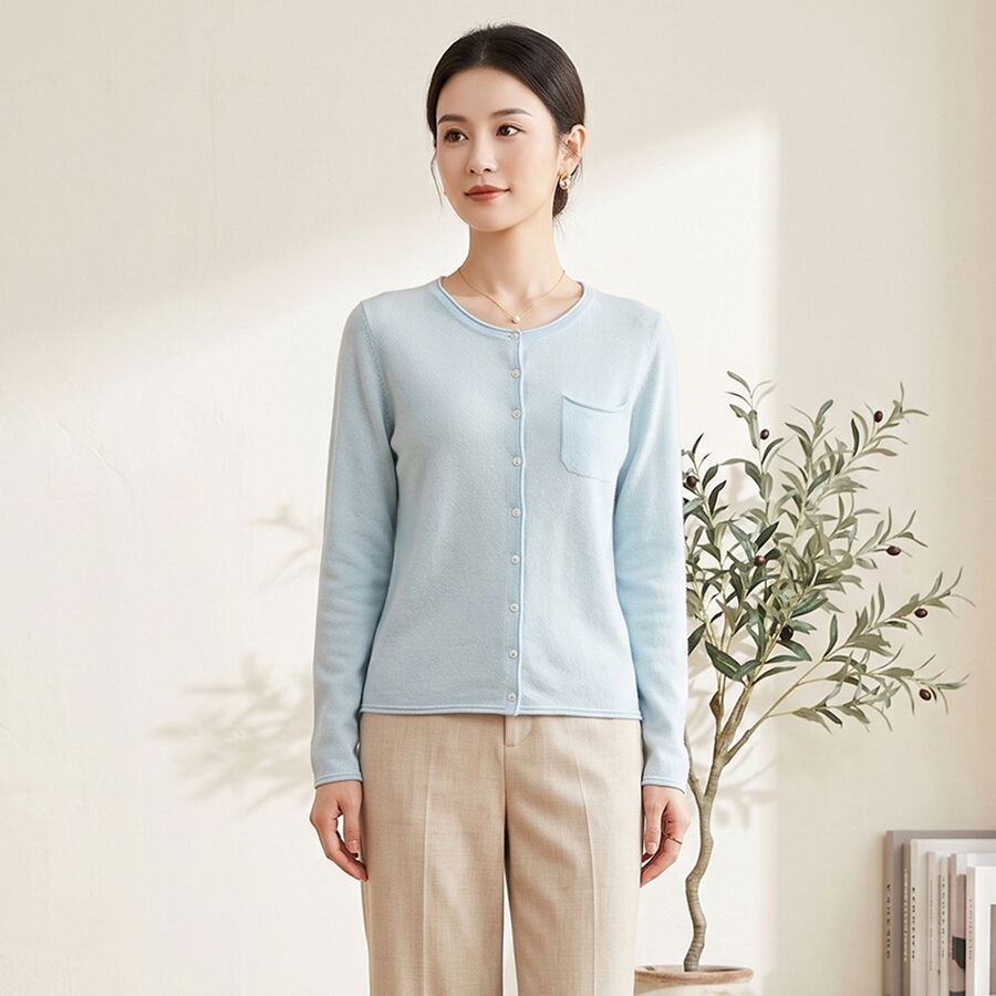 Solid Knit Long Sleeve Sweater view 12