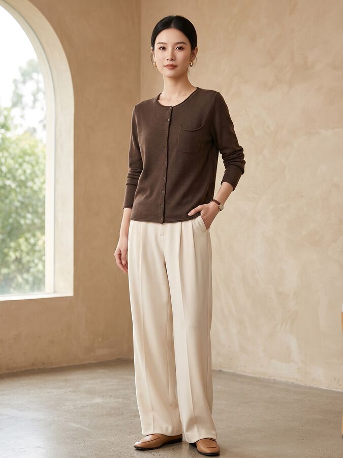 Solid Knit Long Sleeve Sweater view 5