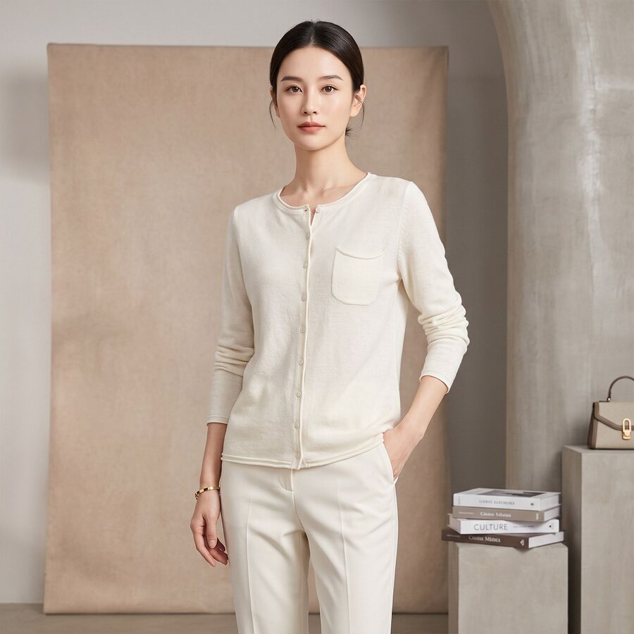 Solid Knit Long Sleeve Sweater view 9