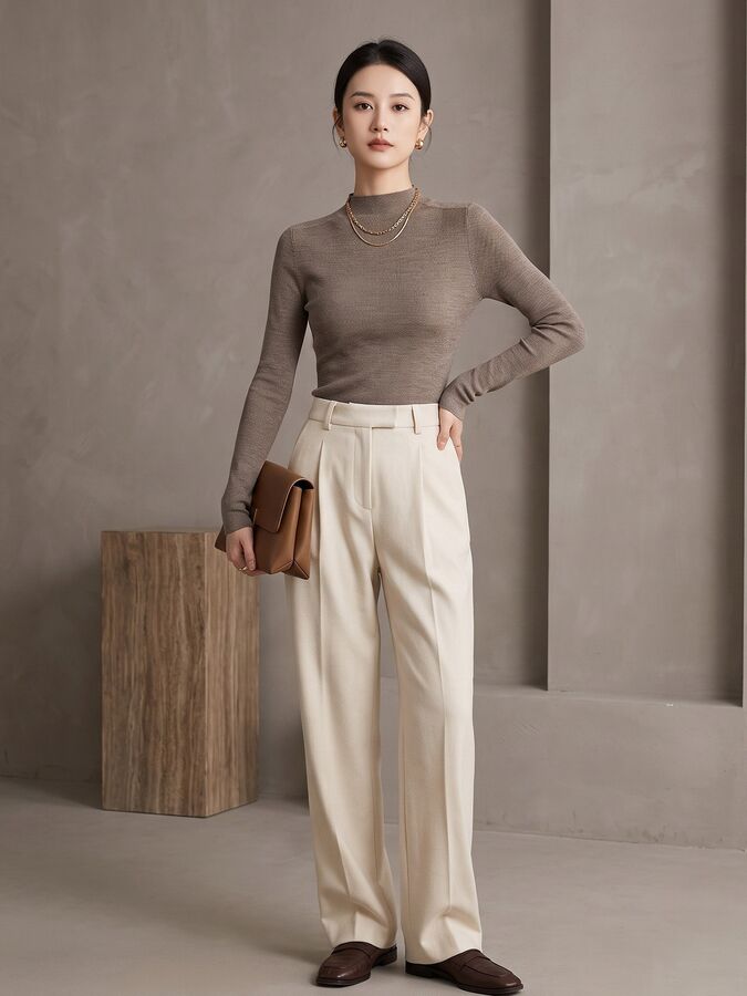 Solid Knit Long Sleeve Sweater