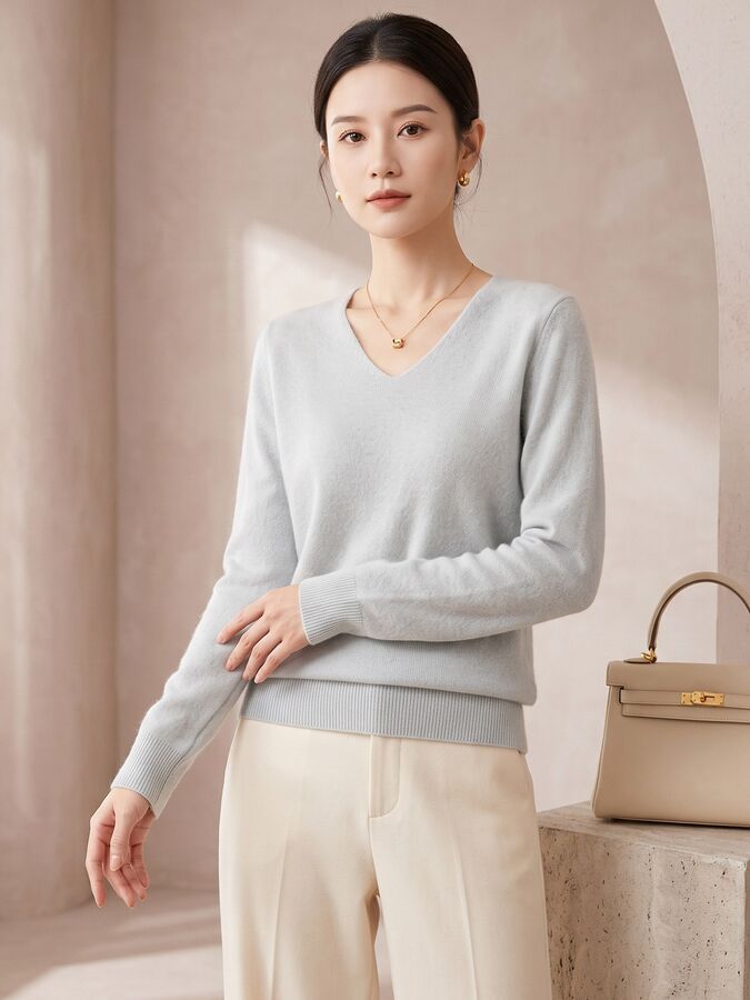 Solid Knit Long Sleeve Sweater
