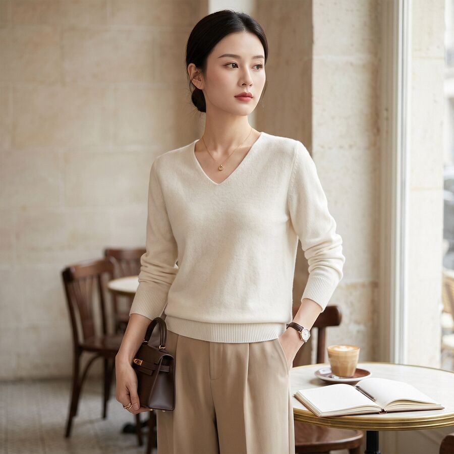 Solid Knit Long Sleeve Sweater view 10
