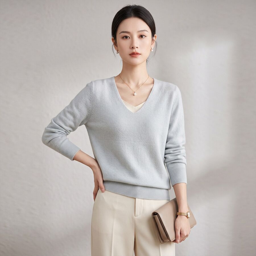 Solid Knit Long Sleeve Sweater view 11