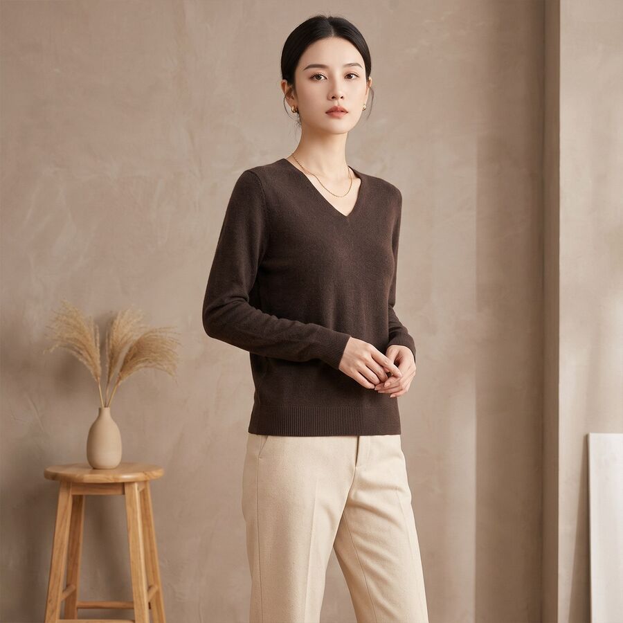 Solid Knit Long Sleeve Sweater view 12