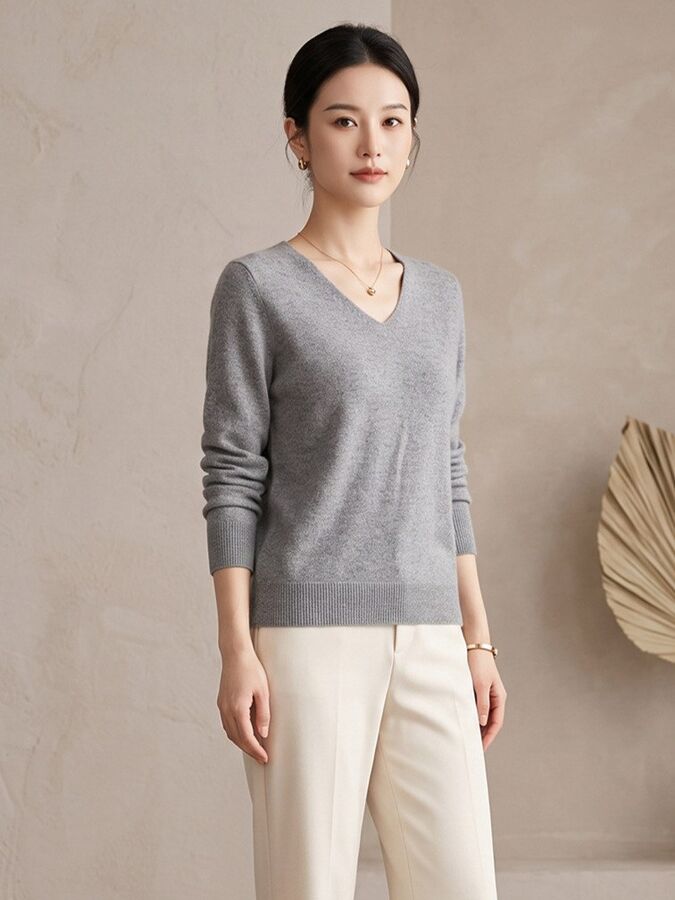 Solid Knit Long Sleeve Sweater view 4