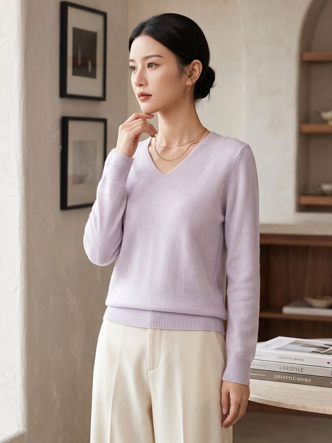 Solid Knit Long Sleeve Sweater view 5