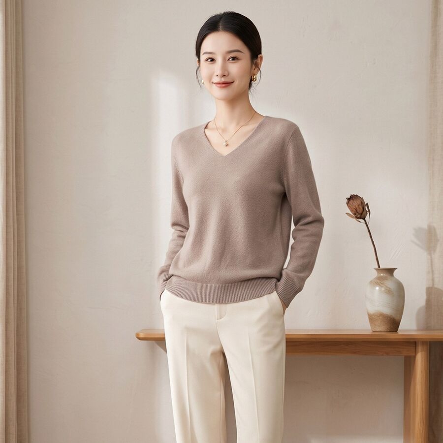 Solid Knit Long Sleeve Sweater view 8