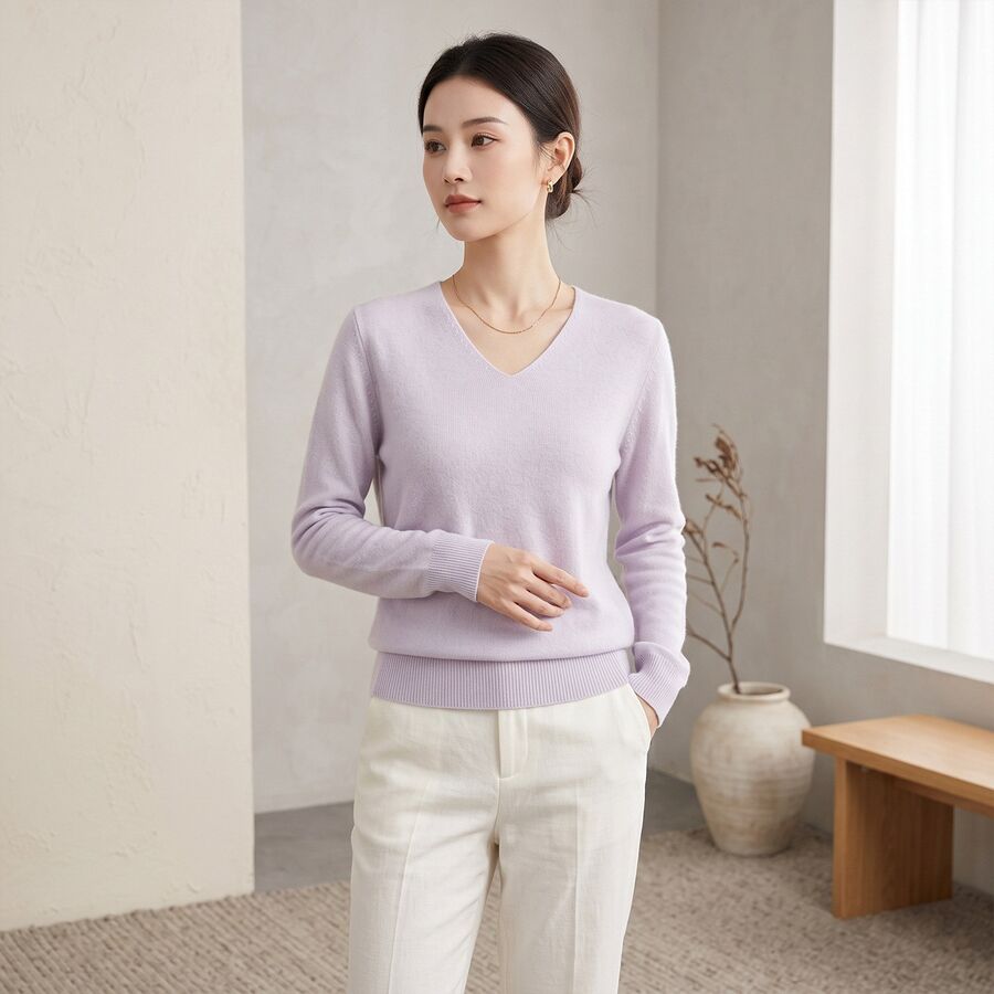 Solid Knit Long Sleeve Sweater view 9