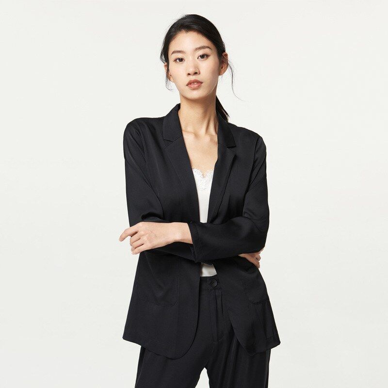 Solid Silk Long Sleeve Set