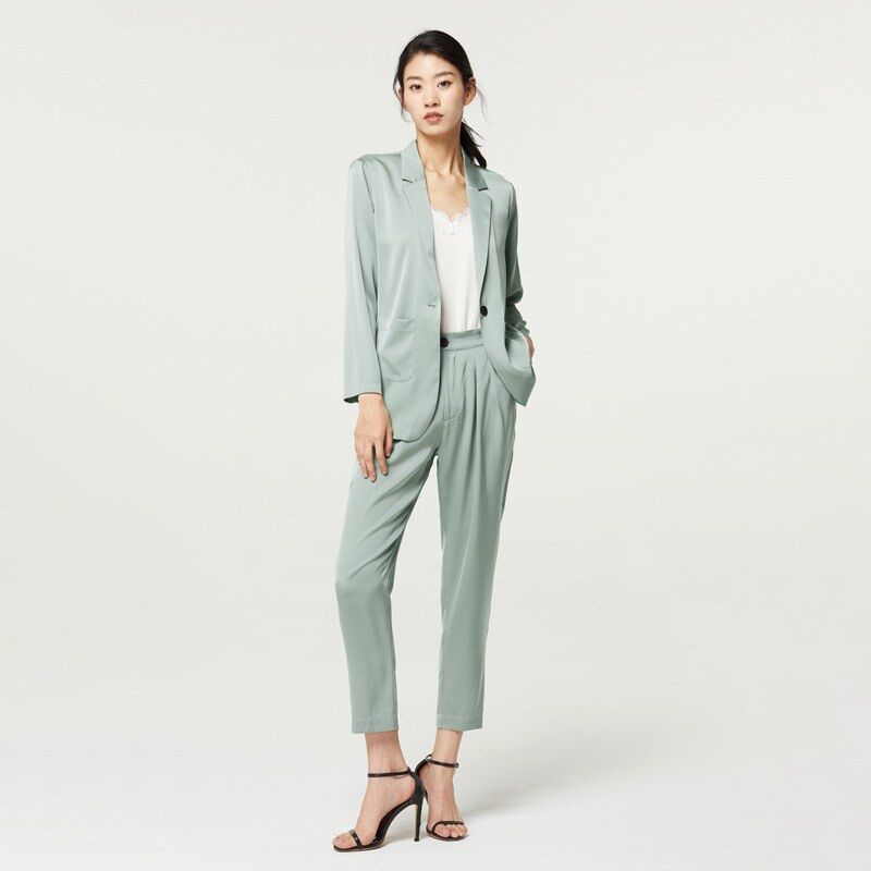 Solid Silk Long Sleeve Set view 11