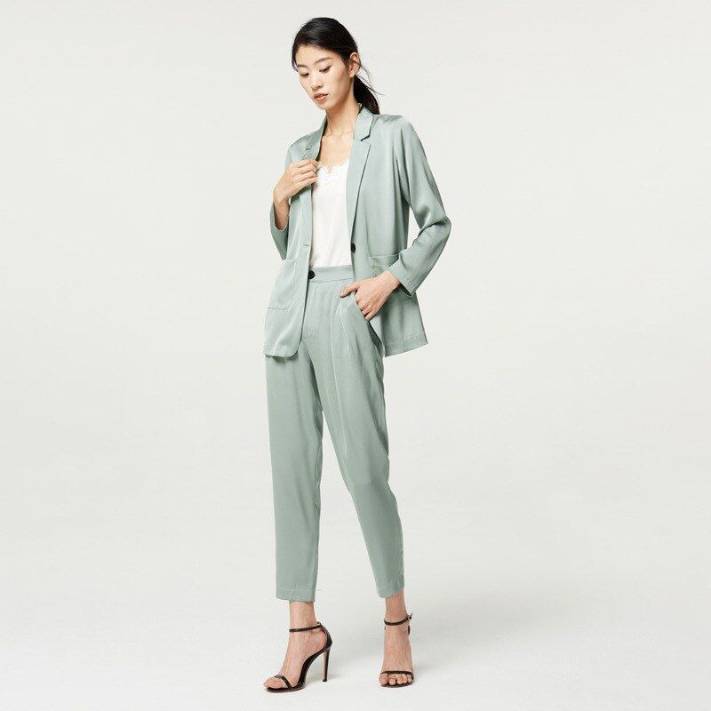 Solid Silk Long Sleeve Set view 4