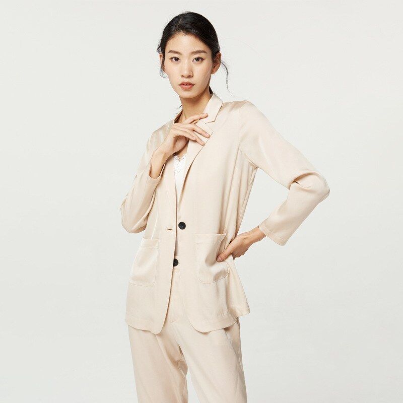 Solid Silk Long Sleeve Set view 7