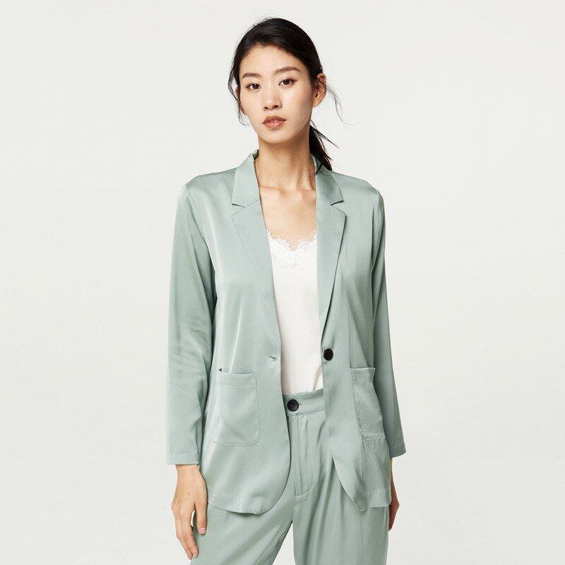 Solid Silk Long Sleeve Set view 8