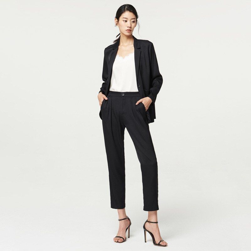 Solid Silk Long Sleeve Set view 9