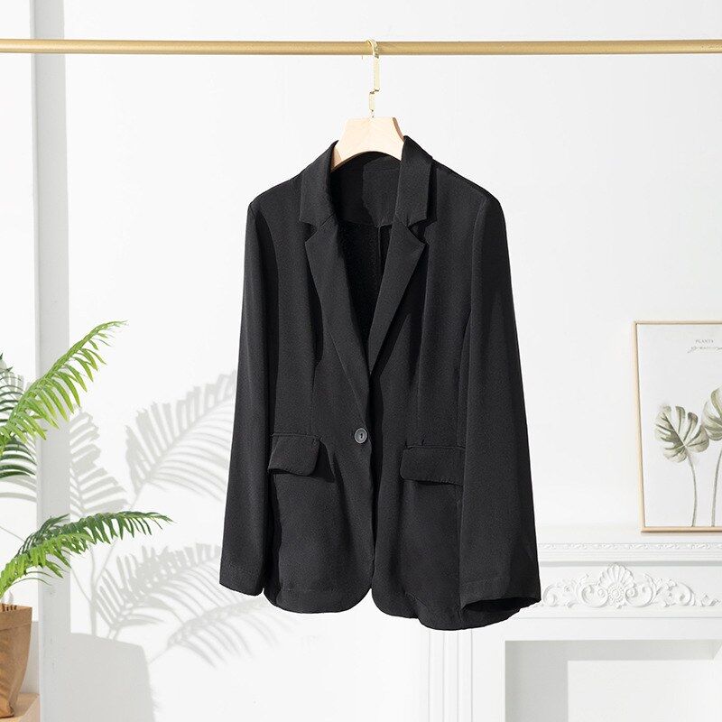 Silk Long Sleeve Blazer Set view 6