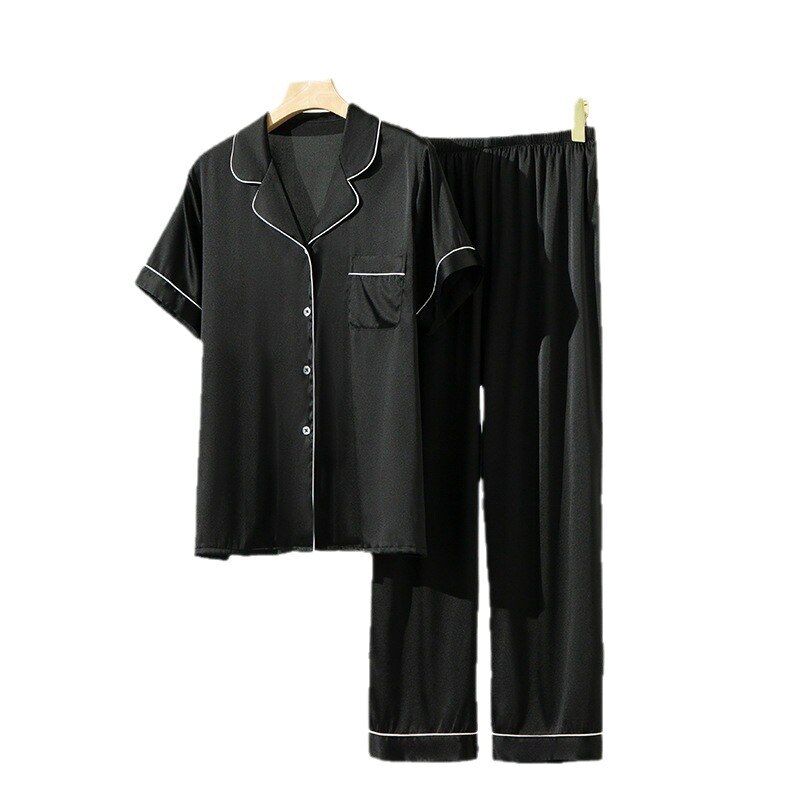 Satin-Seiden-Pyjama-Set mit kurzen Ärmeln view 5