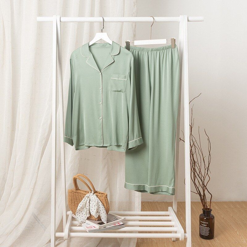 Silk long sleeve pajama set