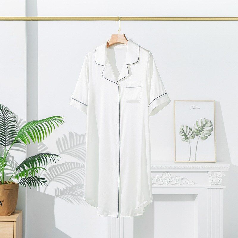 Silk Short Sleeve Nightgown view 7