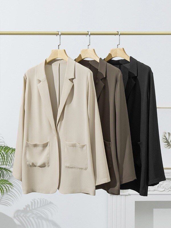 Conjunto de Blazer de Seda de Manga Longa view 4