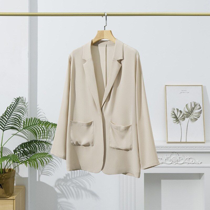 Conjunto de Blazer de Seda de Manga Longa view 6