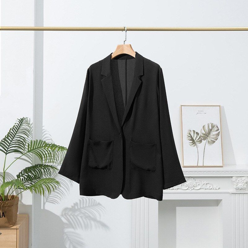 Conjunto de Blazer de Seda de Manga Longa view 8