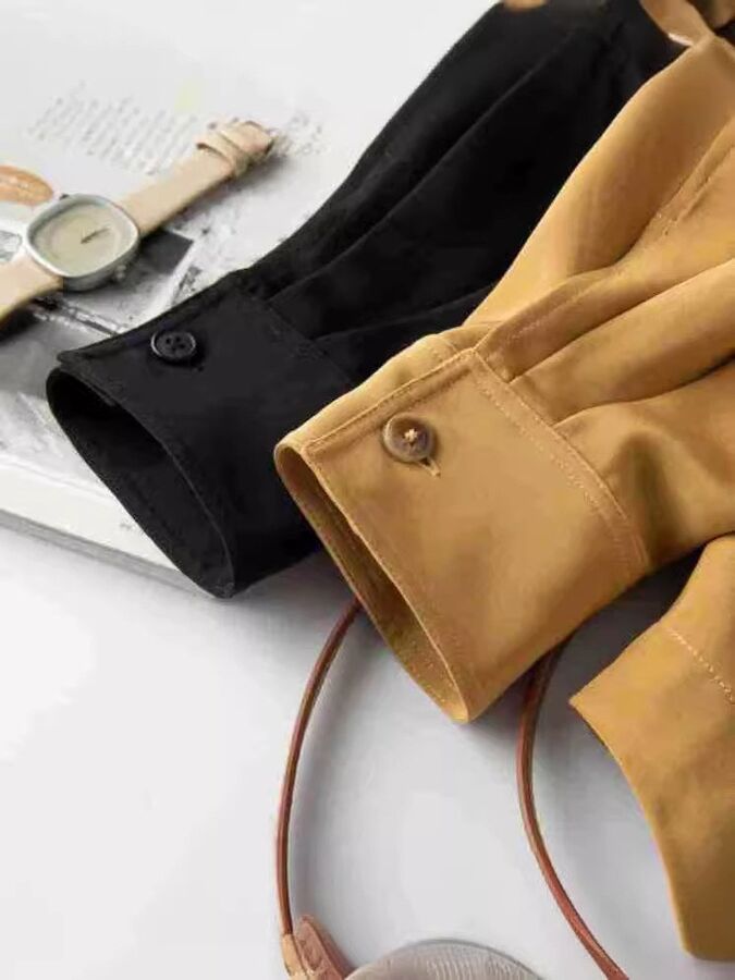 Trench Coat de Seda Manga Longa view 4